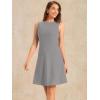 imageAllegra K Womens Work Dress Round Neck Solid Color Sleeveless ALine Casual Office DressesLight Grey