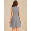 imageAllegra K Womens Work Dress Round Neck Solid Color Sleeveless ALine Casual Office DressesLight Grey