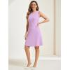 imageAllegra K Womens Work Dress Round Neck Solid Color Sleeveless ALine Casual Office DressesLight Purple