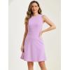 imageAllegra K Womens Work Dress Round Neck Solid Color Sleeveless ALine Casual Office DressesLight Purple
