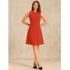 imageAllegra K Womens Work Dress Round Neck Solid Color Sleeveless ALine Casual Office DressesOrange Red
