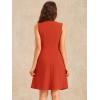 imageAllegra K Womens Work Dress Round Neck Solid Color Sleeveless ALine Casual Office DressesOrange Red