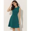 imageAllegra K Womens Work Dress Round Neck Solid Color Sleeveless ALine Casual Office DressesPeacock Green