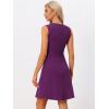 imageAllegra K Womens Work Dress Round Neck Solid Color Sleeveless ALine Casual Office DressesPurple