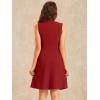 imageAllegra K Womens Work Dress Round Neck Solid Color Sleeveless ALine Casual Office DressesRed