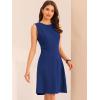 imageAllegra K Womens Work Dress Round Neck Solid Color Sleeveless ALine Casual Office DressesRoyal Blue
