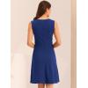 imageAllegra K Womens Work Dress Round Neck Solid Color Sleeveless ALine Casual Office DressesRoyal Blue