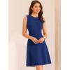 imageAllegra K Womens Work Dress Round Neck Solid Color Sleeveless ALine Casual Office DressesRoyal Blue