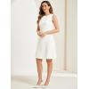 imageAllegra K Womens Work Dress Round Neck Solid Color Sleeveless ALine Casual Office DressesWhite