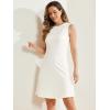 imageAllegra K Womens Work Dress Round Neck Solid Color Sleeveless ALine Casual Office DressesWhite