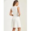 imageAllegra K Womens Work Dress Round Neck Solid Color Sleeveless ALine Casual Office DressesWhite