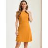 imageAllegra K Womens Work Dress Round Neck Solid Color Sleeveless ALine Casual Office DressesYellow