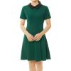 imageAllegra K Womens Short Sleeve Peter Pan Collar Cute Dress Casual Flare Skater Mini Dress Maid CostumeGreen