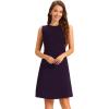imageAllegra K Womens Work Dress Round Neck Solid Color Sleeveless ALine Casual Office DressesDark Purple