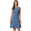 imageAllegra K Womens Work Dress Round Neck Solid Color Sleeveless ALine Casual Office DressesGrayish Blue