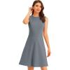 imageAllegra K Womens Work Dress Round Neck Solid Color Sleeveless ALine Casual Office DressesGrey
