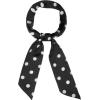 imageAllegra K 50s Skinny Silky Scarf Polka Dots Waistband Long Narrow Neckscarf Bag Handle AccessoryBlack