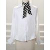 imageAllegra K 50s Skinny Silky Scarf Polka Dots Waistband Long Narrow Neckscarf Bag Handle AccessoryBlack Big Dot