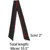 imageAllegra K 50s Skinny Silky Scarf Polka Dots Waistband Long Narrow Neckscarf Bag Handle AccessoryBlack Small Dot