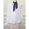imageAllegra K 50s Skinny Silky Scarf Polka Dots Waistband Long Narrow Neckscarf Bag Handle AccessoryDark Blue Medium Dot