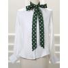 imageAllegra K 50s Skinny Silky Scarf Polka Dots Waistband Long Narrow Neckscarf Bag Handle AccessoryGreen