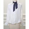 imageAllegra K 50s Skinny Silky Scarf Polka Dots Waistband Long Narrow Neckscarf Bag Handle AccessoryNavy Blue