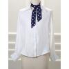 imageAllegra K 50s Skinny Silky Scarf Polka Dots Waistband Long Narrow Neckscarf Bag Handle AccessoryNavy Blue Medium Dot