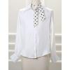 imageAllegra K 50s Skinny Silky Scarf Polka Dots Waistband Long Narrow Neckscarf Bag Handle AccessoryWhite