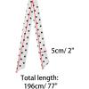 imageAllegra K 50s Skinny Silky Scarf Polka Dots Waistband Long Narrow Neckscarf Bag Handle AccessoryWhite