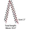 imageAllegra K 50s Skinny Silky Scarf Polka Dots Waistband Long Narrow Neckscarf Bag Handle AccessoryWhite Big Dot