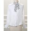 imageAllegra K 50s Skinny Silky Scarf Polka Dots Waistband Long Narrow Neckscarf Bag Handle AccessoryWhite Big Dot