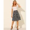 imageAllegra K Womens Knee Length Skirt Floral Elastic Waist Flowy Tiered ALine Ruffle SkirtBlack