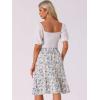 imageAllegra K Womens Knee Length Skirt Floral Elastic Waist Flowy Tiered ALine Ruffle SkirtBlue White