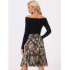 imageAllegra K Womens Knee Length Skirt Floral Elastic Waist Flowy Tiered ALine Ruffle SkirtBrown