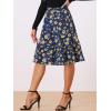 imageAllegra K Womens Knee Length Skirt Floral Elastic Waist Flowy Tiered ALine Ruffle SkirtDark Blue