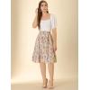 imageAllegra K Womens Knee Length Skirt Floral Elastic Waist Flowy Tiered ALine Ruffle SkirtMulticolor