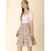 imageAllegra K Womens Knee Length Skirt Floral Elastic Waist Flowy Tiered ALine Ruffle SkirtMulticolor