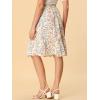 imageAllegra K Womens Knee Length Skirt Floral Elastic Waist Flowy Tiered ALine Ruffle SkirtWhite
