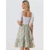 imageAllegra K Womens Knee Length Skirt Floral Elastic Waist Flowy Tiered ALine Ruffle SkirtWhite Yellow