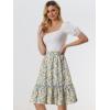 imageAllegra K Womens Knee Length Skirt Floral Elastic Waist Flowy Tiered ALine Ruffle SkirtWhite Yellow