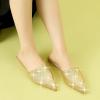 imageAllegra K Womens Slip On Glitter Heels Pointed Toe Slide Mules