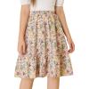imageAllegra K Womens Knee Length Skirt Floral Elastic Waist Flowy Tiered ALine Ruffle SkirtMulticolor
