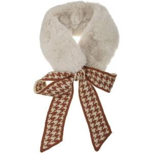 imageAllegra K Faux Fur Winter Collar Scarf Thick Plush Neck Scarves Wrap Warmer Shawl for Women LadyRed
