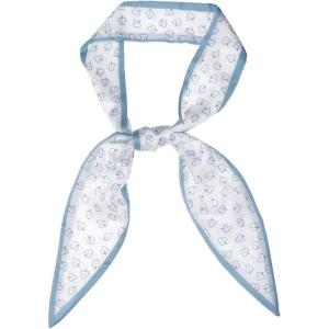 imageAllegra K Ladies Fashion Skinny Scarves Hair Band Ribbon Bag Accessory NeckerchiefBlue Leaf