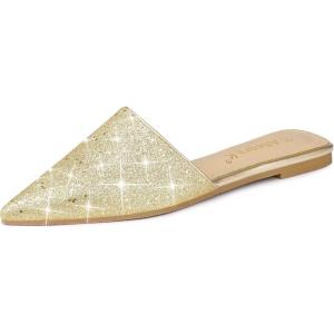 imageAllegra K Womens Slip On Glitter Heels Pointed Toe Slide Mules