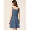 imageAllegra K Womens Casual Denim Dress Sleeveless Square Neck Button Down Flared Jean Short Dresses