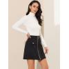 imageAllegra K Womens Zipper Front Skirt High Waist ALine Faux Suede Mini SkirtBlack