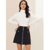 imageAllegra K Womens Zipper Front Skirt High Waist ALine Faux Suede Mini SkirtBlack