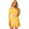 imageAllegra K Boho Dress for Womens Lace Button Front Mini Shirt Dress