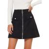imageAllegra K Womens Zipper Front Skirt High Waist ALine Faux Suede Mini SkirtBlack
